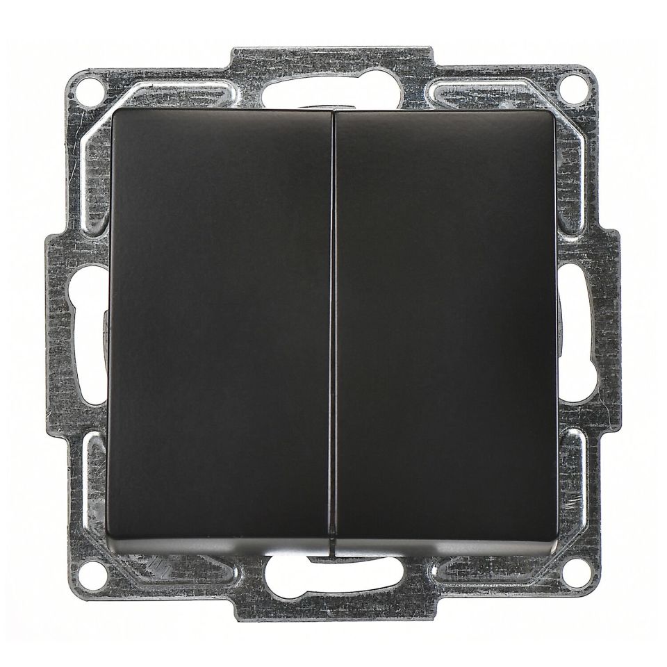 Günsan Visage Metalik Siyah Klipsli Komütatör Anahtar 10AX 250V