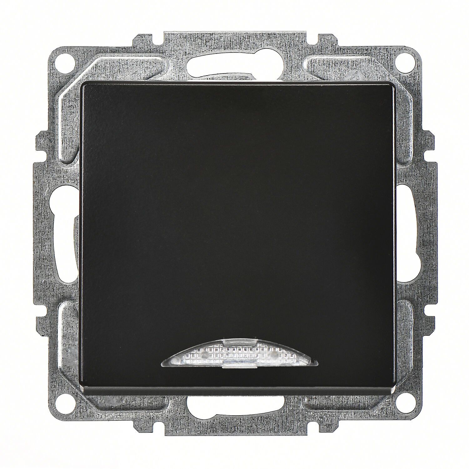 Günsan Visage Metalik Siyah Klipsli Işıklı Anahtar