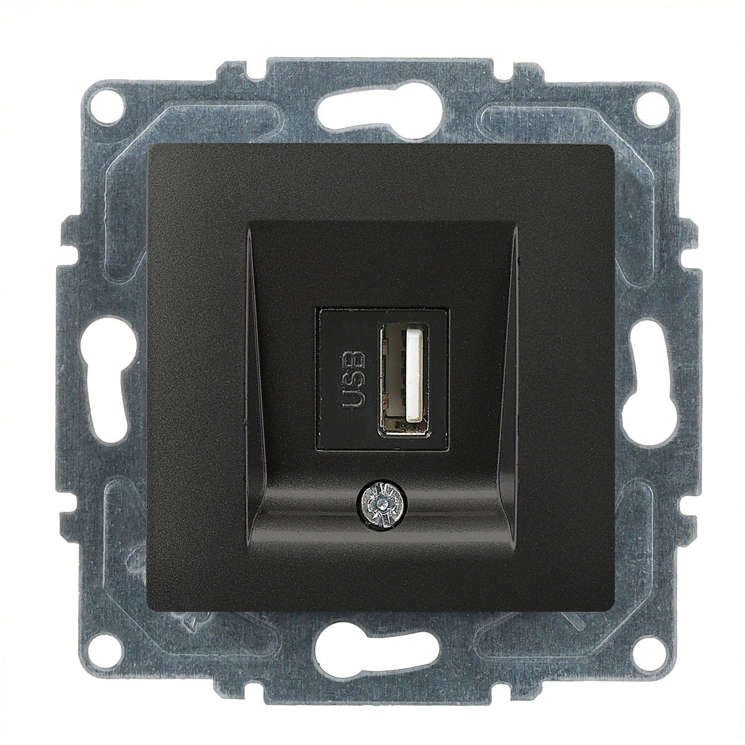 Günsan Visage Metalik Siyah Vidalı USB Data Prizi