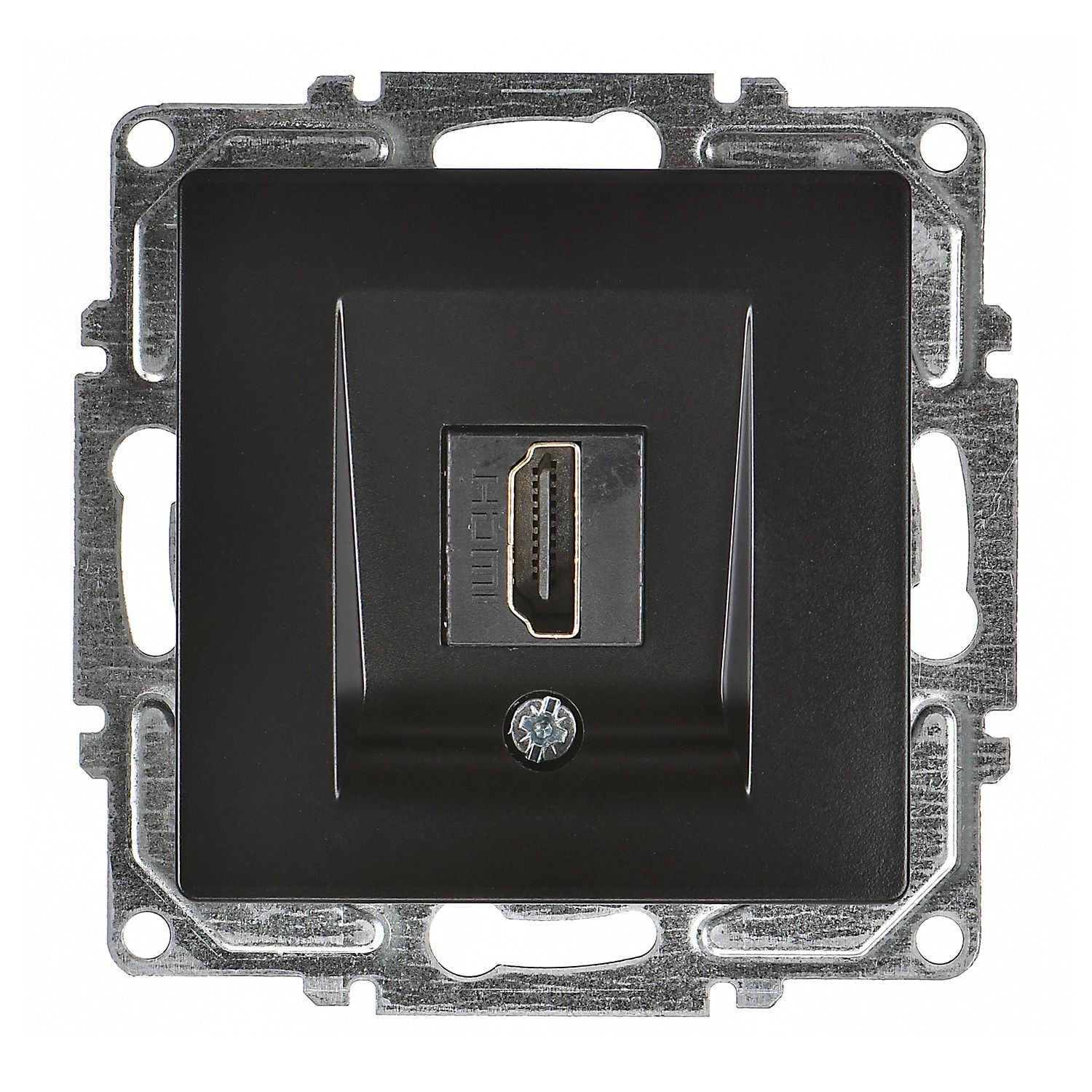 Günsan Visage Metalik Siyah Vidalı HDMI Prizi