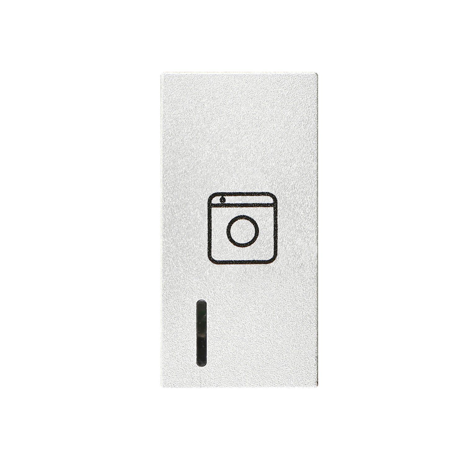 Günsan Domino Kapak Işıklı Nötrlü Çamaşır Makinesi Anahtarı 1M Gümüş