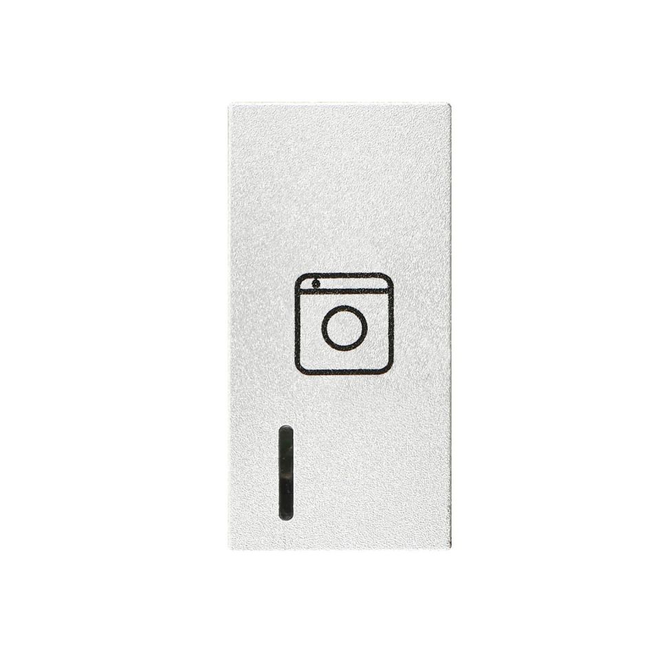 Günsan Domino Kapak Işıklı Nötrlü Çamaşır Makinesi Anahtarı 1M Gümüş