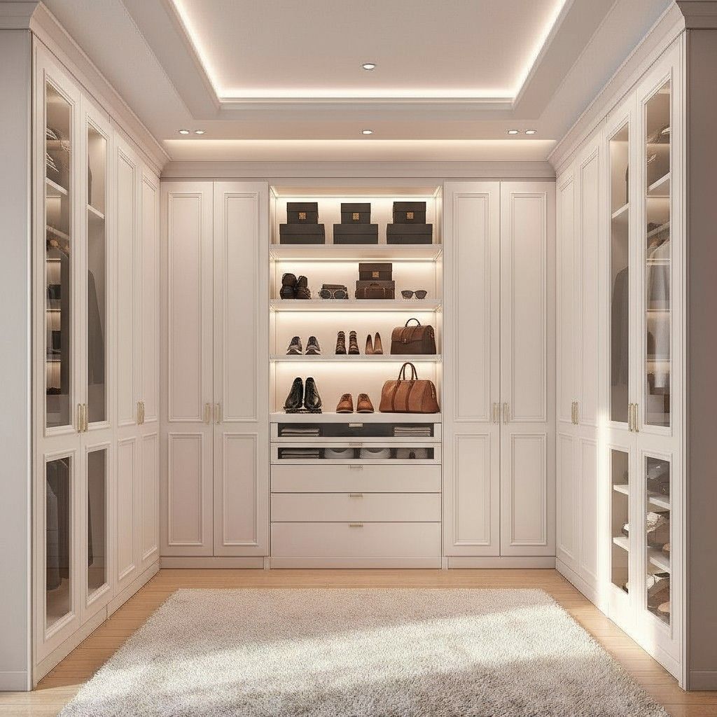 Giyinme Odası Dolabı Beyaz Lake