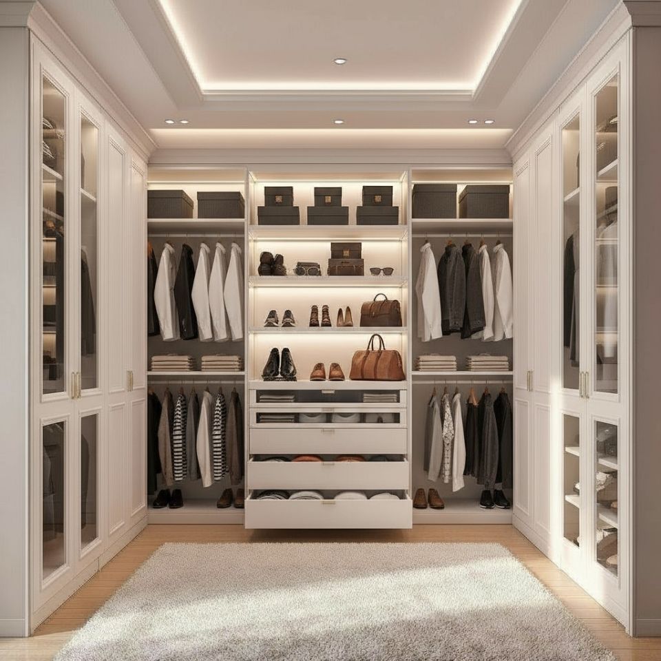 Giyinme Odası Dolabı Beyaz Lake