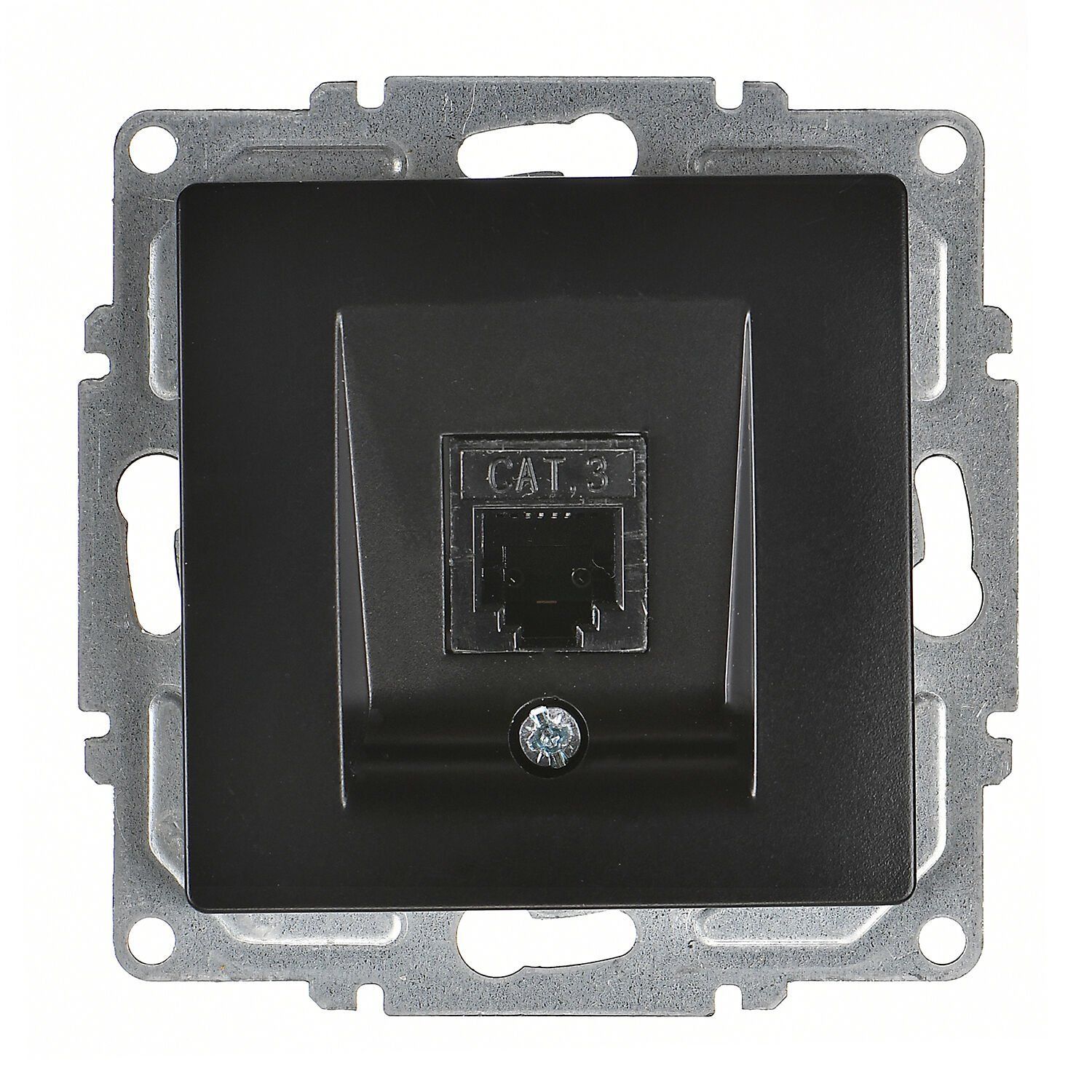 Günsan Visage Metalik Siyah Vidalı Nümeris Telefon Prizi (Cat3)