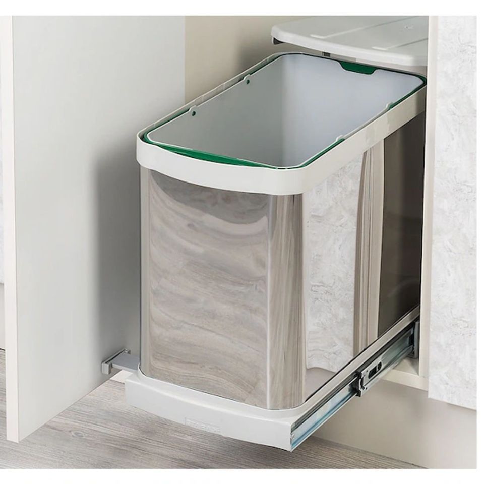 S-2572.g Teleskopik Raylı Paslanmaz Gövde Çöp Kovası 24 Lt