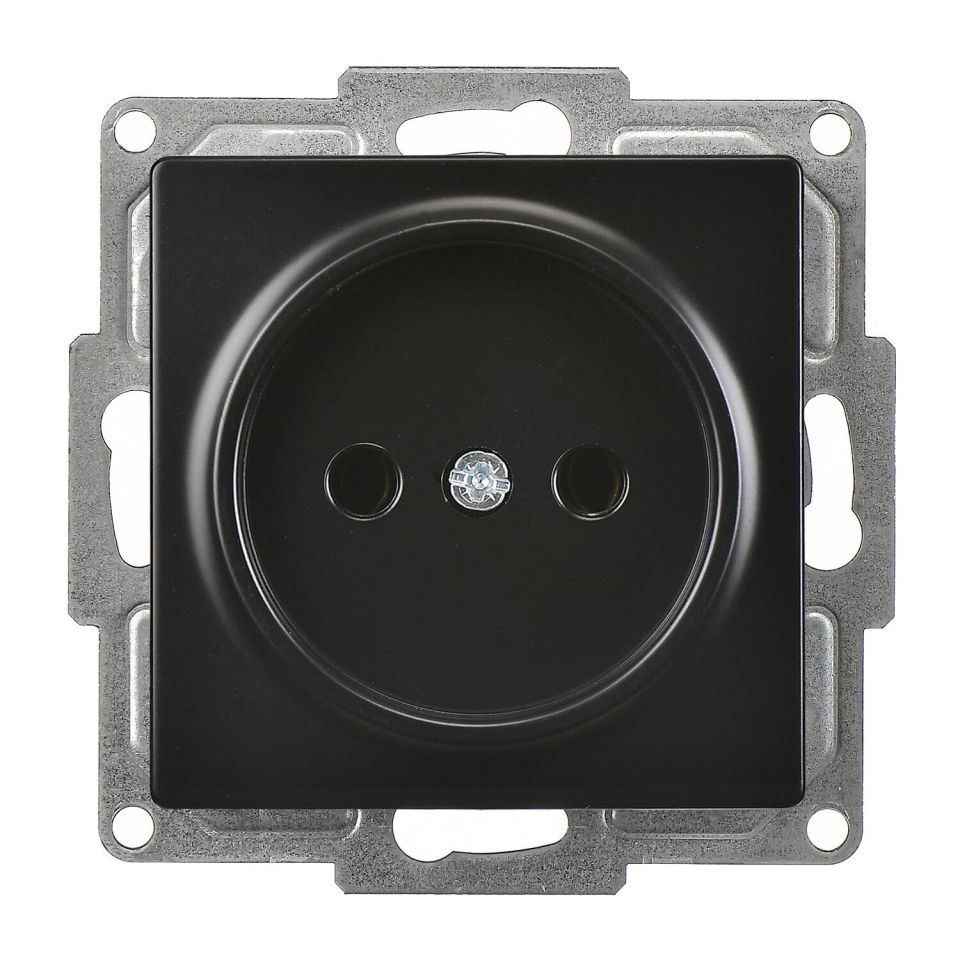 Günsan Visage Metalik Siyah Priz - Vidalı