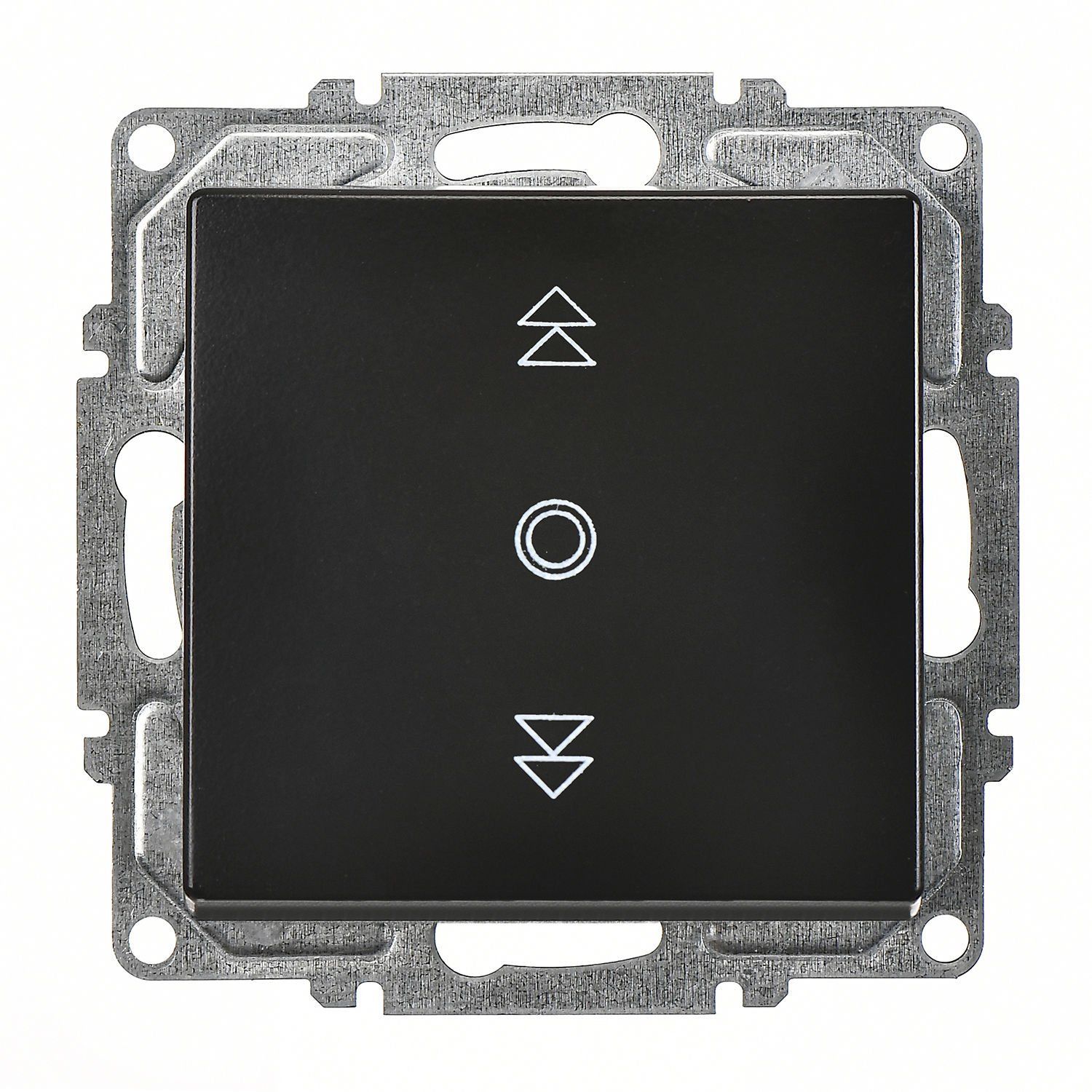 Günsan Visage Jaluzi Kumanda Anahtarı (Tek Düğmeli) Metalik Siyah