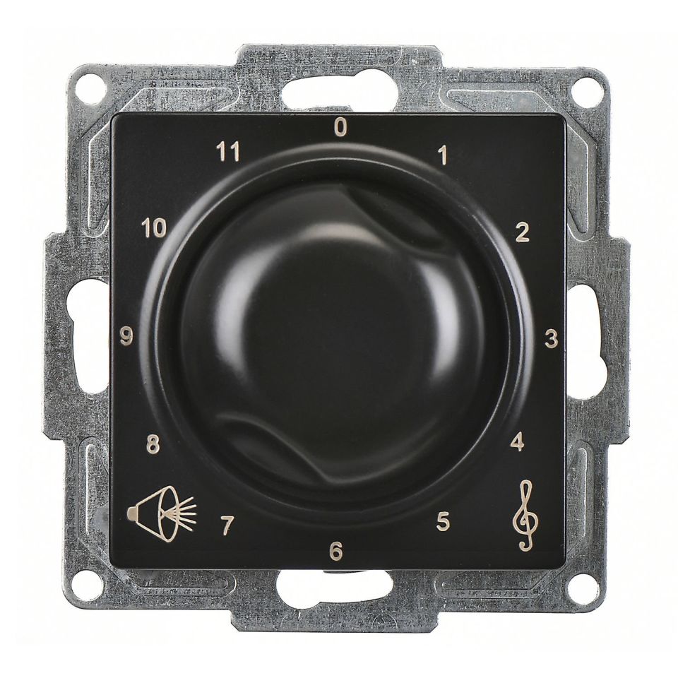 Günsan Visage Metalik Siyah Vidalı Müzik Yayın Anahtarı