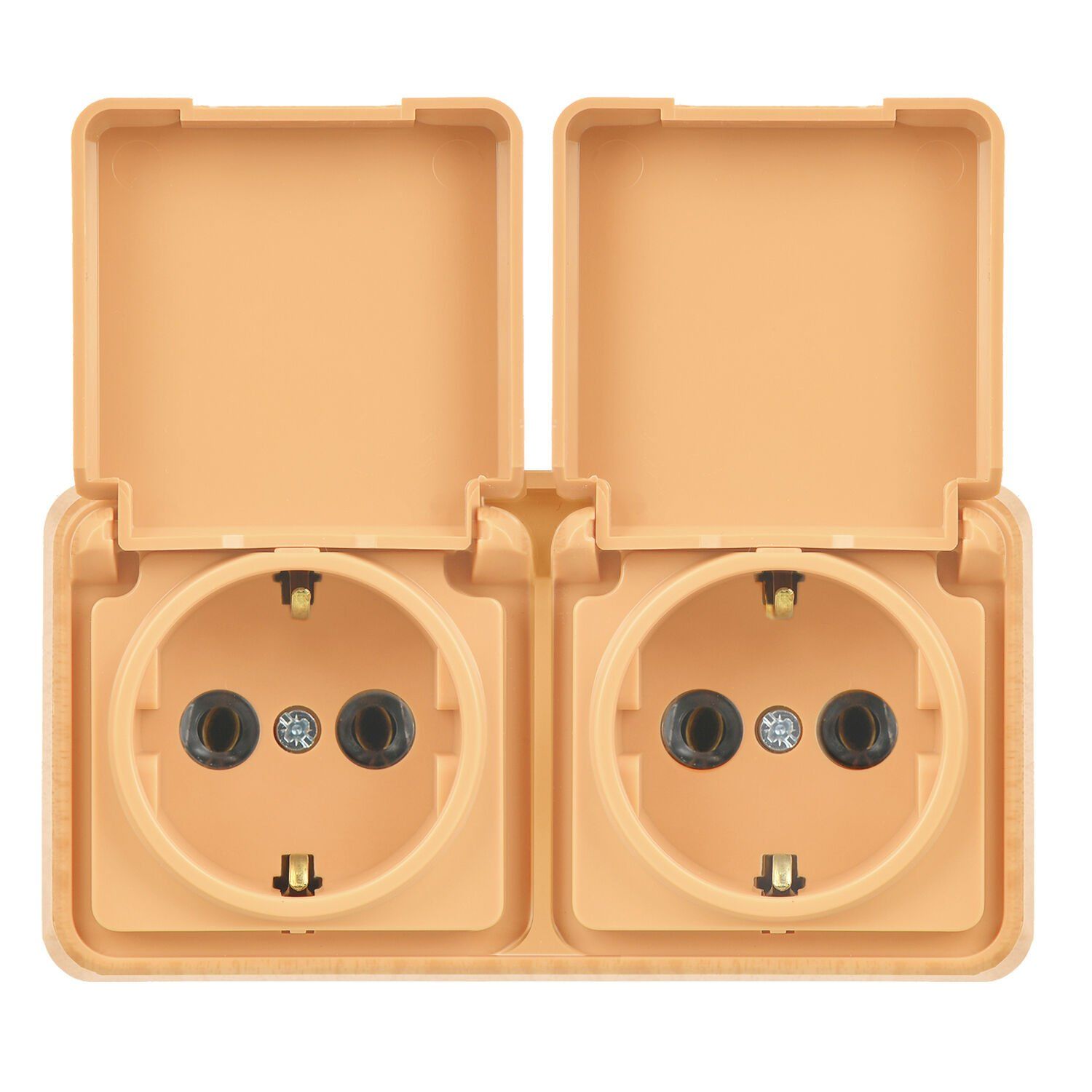 Günsan Fantasy Akçaağaç İkili Kapaklı Topraklı Priz