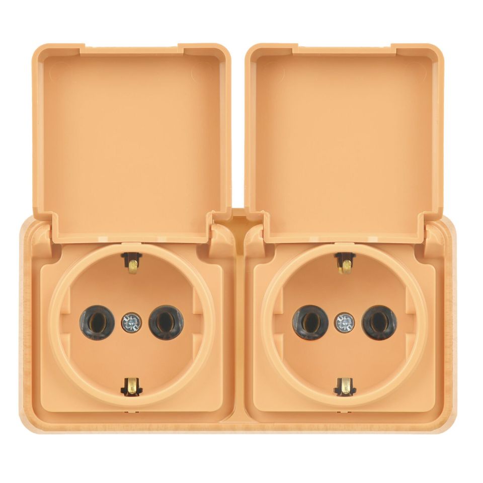 Günsan Fantasy Akçaağaç İkili Kapaklı Topraklı Priz