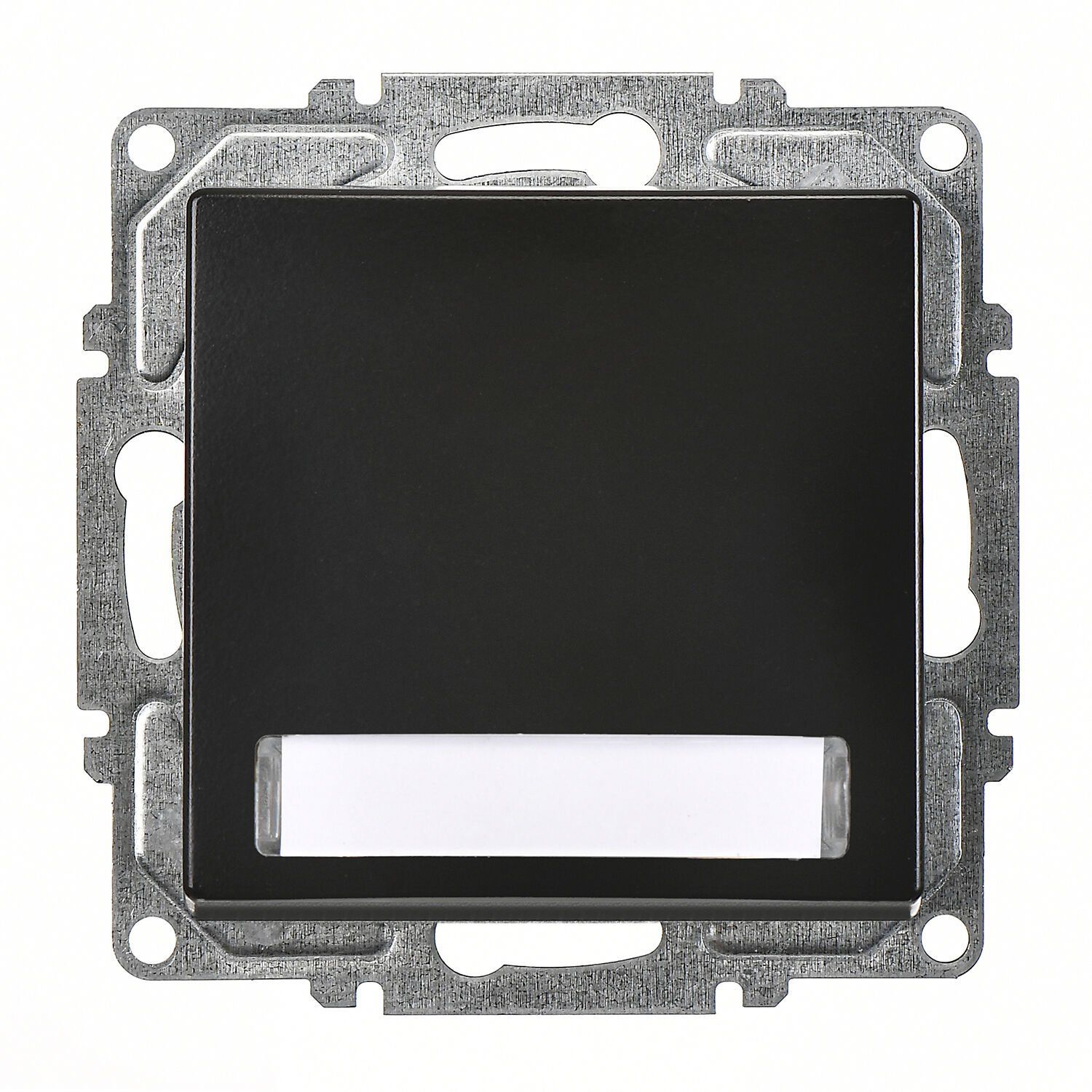 Günsan Visage Metalik Siyah Vidalı Işıklı Etiketli Zil Butonu 12V