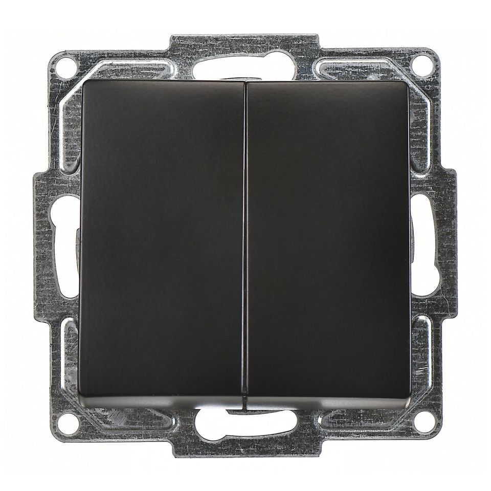 Günsan Visage Metalik Siyah Vidalı Komütatör Anahtar 10AX 250V